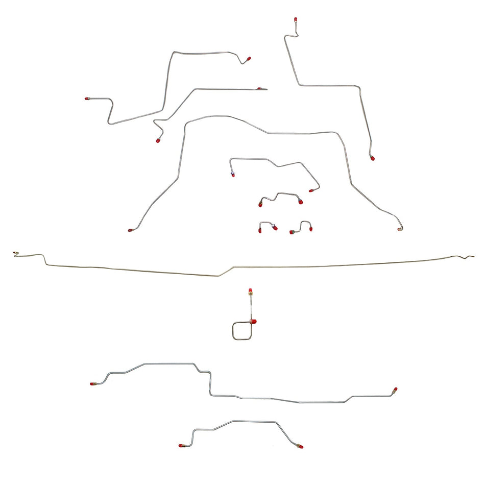 CBK0140OM - 95-97 Ram 1500, 2 WD, All ABS, Reg Cab, Long Bed Brake Line Kit; Steel - SSTubes