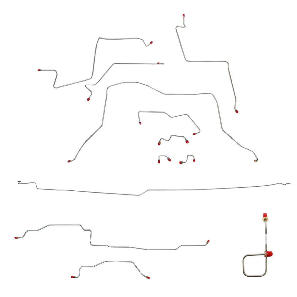 CBK0142OM - 95-97 Ram 1500, 4 WD, All ABS, Quad Cab, Long Bed Brake Line Kit; Steel - SSTubes