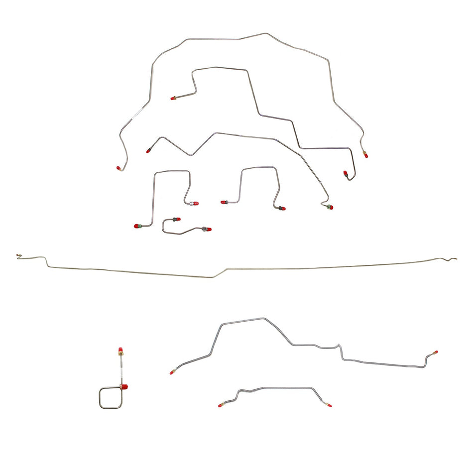 98-01 Ram 2500; Ext Cab, Long Bed, RWABS, 4WD, Manual; Complete Brake Line Kit;; Steel - SSTubes