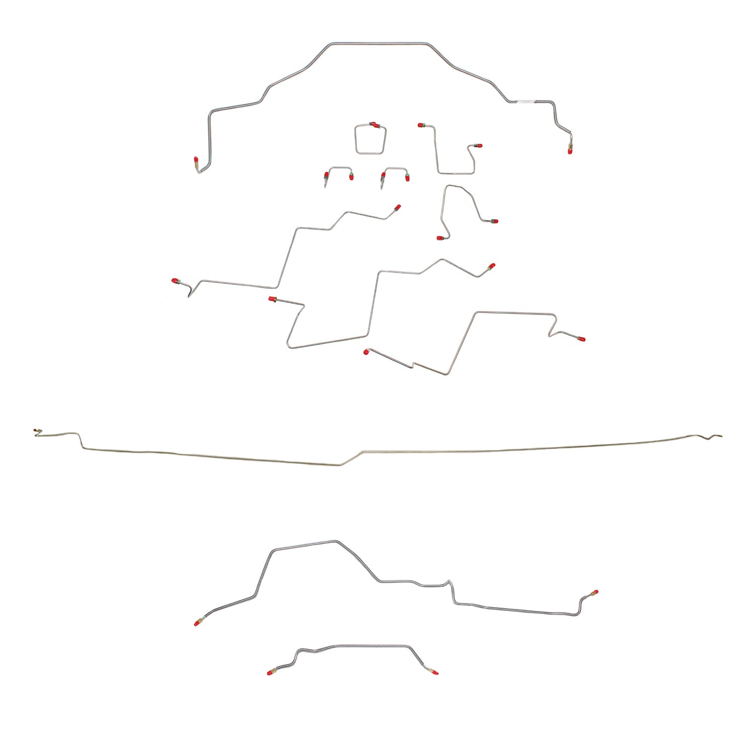 98-01 Ram 2500; Ext Cab, Long Bed, AWABS, 2WD, Manual Transmission; Complete Brake Line Kit; Stainless - SSTubes