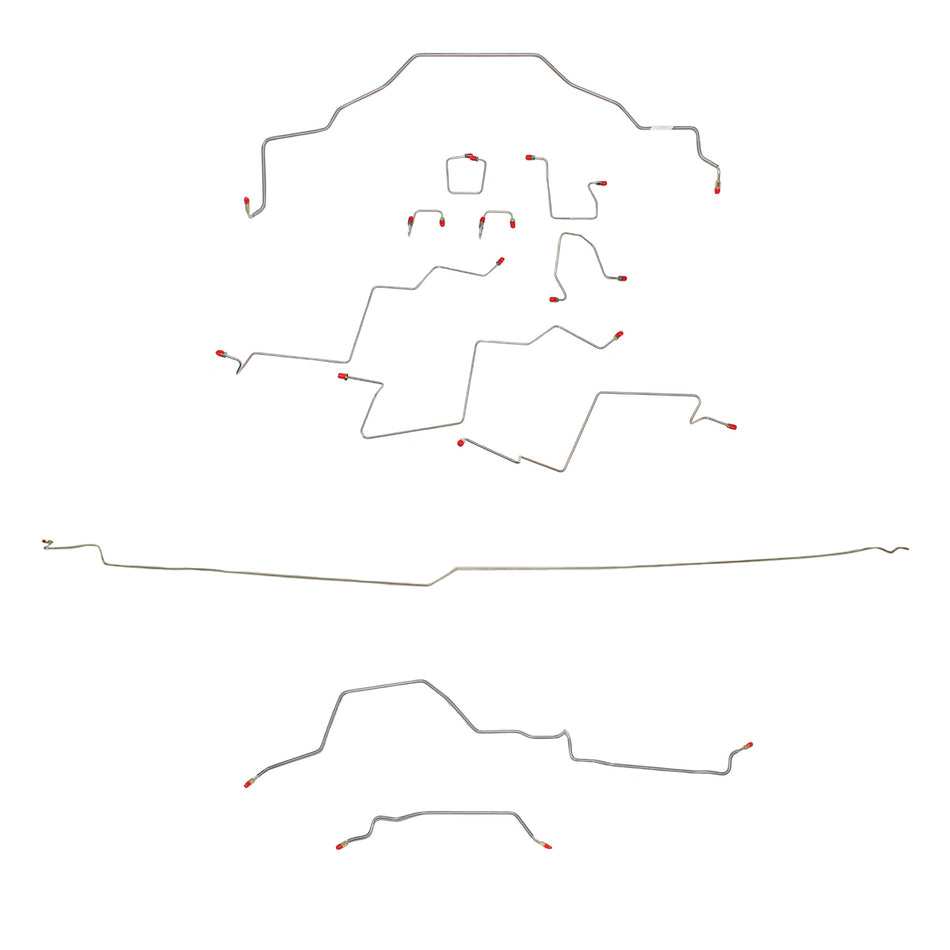 98-01 Ram 2500; Ext Cab, Long Bed, AWABS, 2WD, Manual Transmission; Complete Brake Line Kit; Stainless - SSTubes