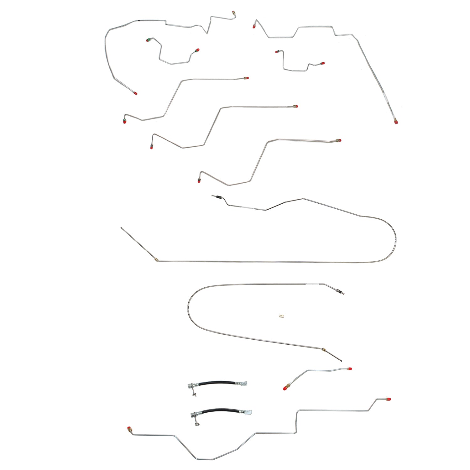 CBK0161OM - 02-05 Ram 1500; 2WD, All ABS, Quad Cab, Short Bed; Brake Line Set; Steel - SSTubes
