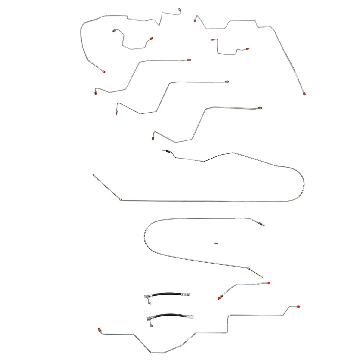CBK0161OM - 02-05 Ram 1500; 2WD, All ABS, Quad Cab, Short Bed; Brake Line Set; Steel - SSTubes