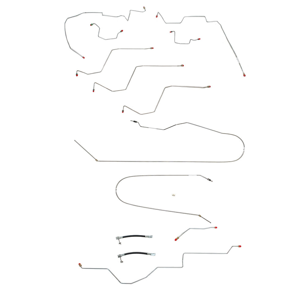 CBK0161OM - 02-05 Ram 1500; 2WD, All ABS, Quad Cab, Short Bed; Brake Line Set; Steel - SSTubes