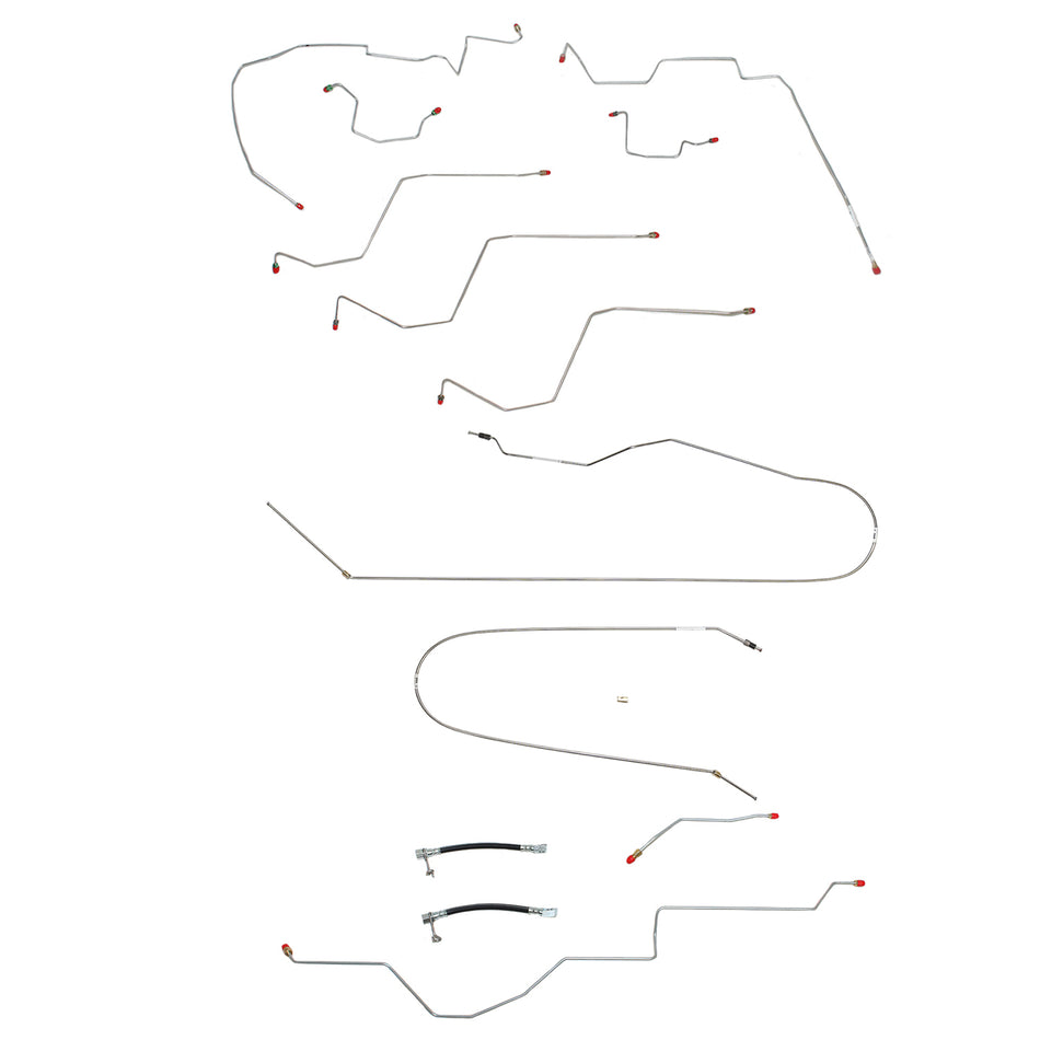CBK0161SS - 02-05 Ram 1500; 2WD, All ABS, Quad Cab, Short Bed; Brake Line Set; Stainless - SSTubes