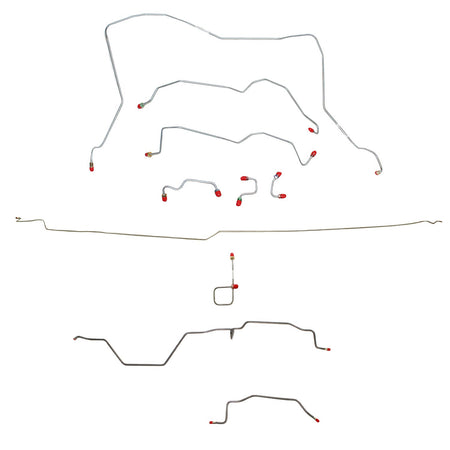 CBK0163OM - 95-97 Ram 3500, 4WD, Rear ABS, Ext Cab, Long Bed Brake Line Kit; Steel - SSTubes