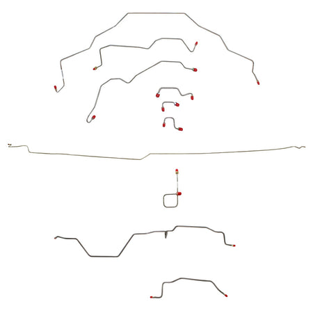 CBK0165OM- 95-97 Ram 2500, 2 WD, All ABS, Quad Cab, Long Bed Brake Line Kit; Steel - SSTubes