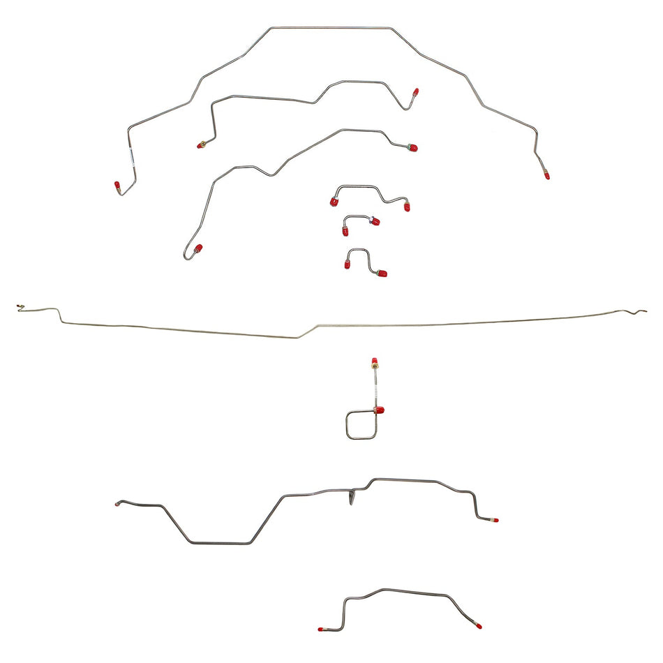 CBK0165SS- 95-97 Ram 2500, 2 WD, All ABS, Quad Cab, Long Bed Brake Line Kit; Stainless - SSTubes