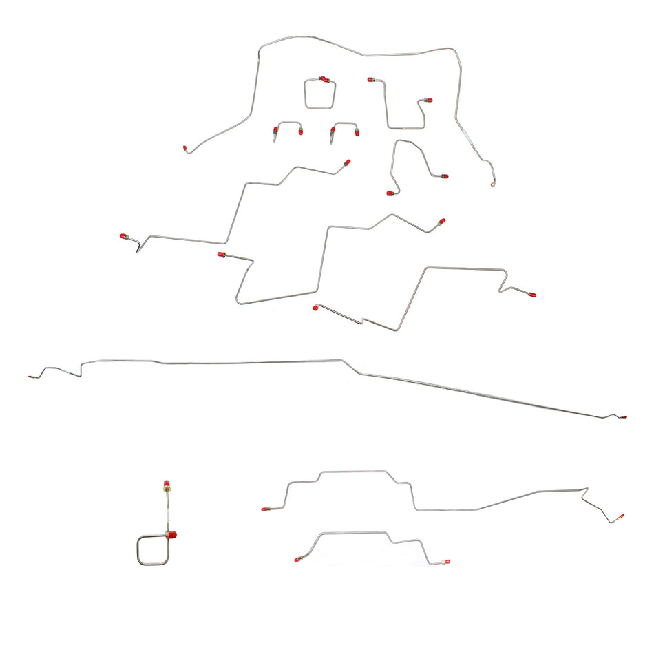 CBK0166SS - 98-01 Ram 2500 Auto 4 WD All ABS Ext Cab/Short Bed; Brake Line Kit; Stainless - SSTubes