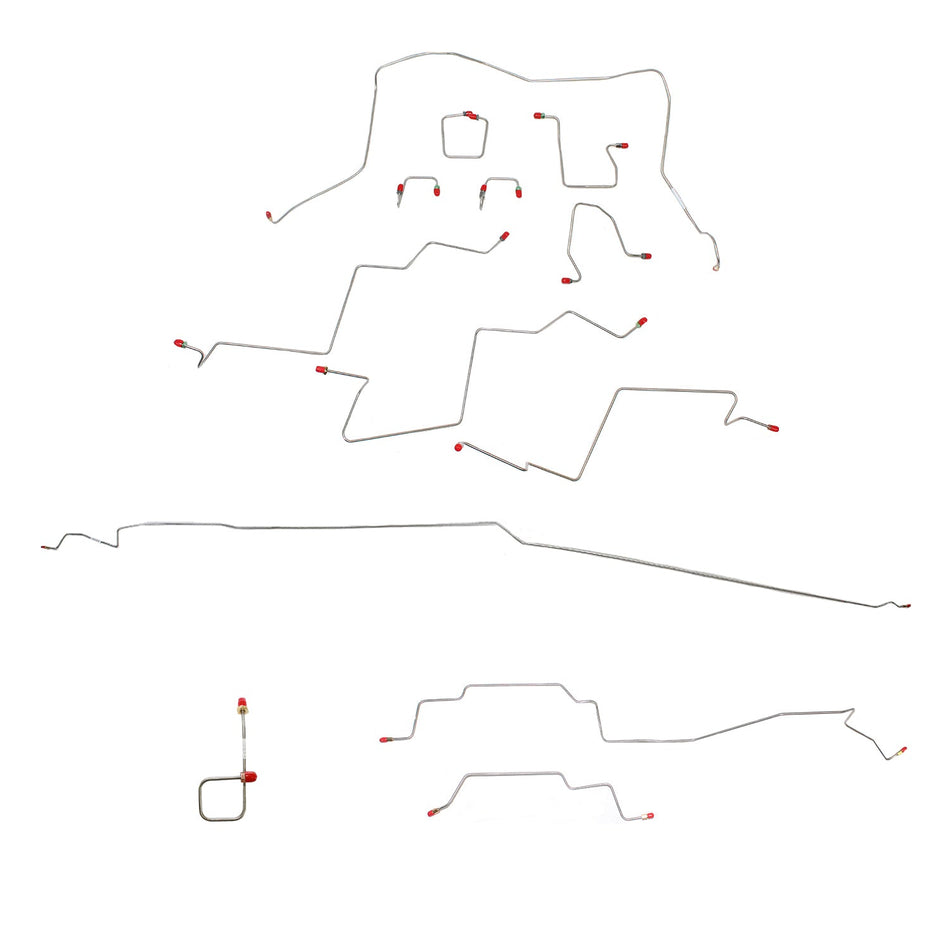 CBK0166OM - 98-01 Ram 2500 Auto 4 WD All ABS Ext Cab/Short Bed; Brake Line Kit; Steel - SSTubes
