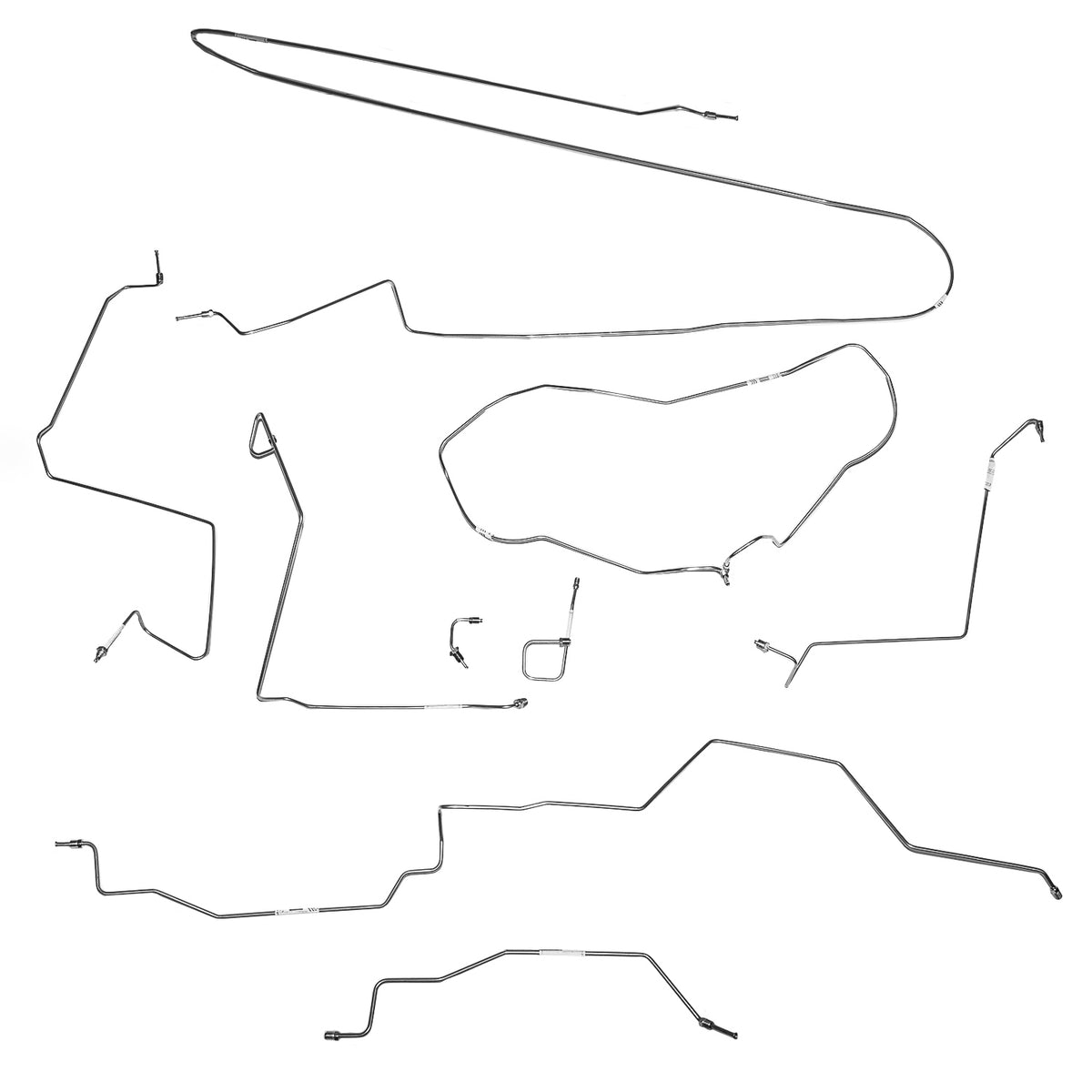 CBK0169SS - 94-97 Ram 1500, 4 WD, All ABS, Reg Cab, Long Bed Brake Line Kit; Stainless - SSTubes