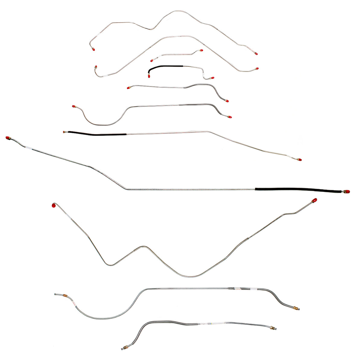 56 Thunderbird, Standard Brakes, Brake Line Set; Steel - SSTubes