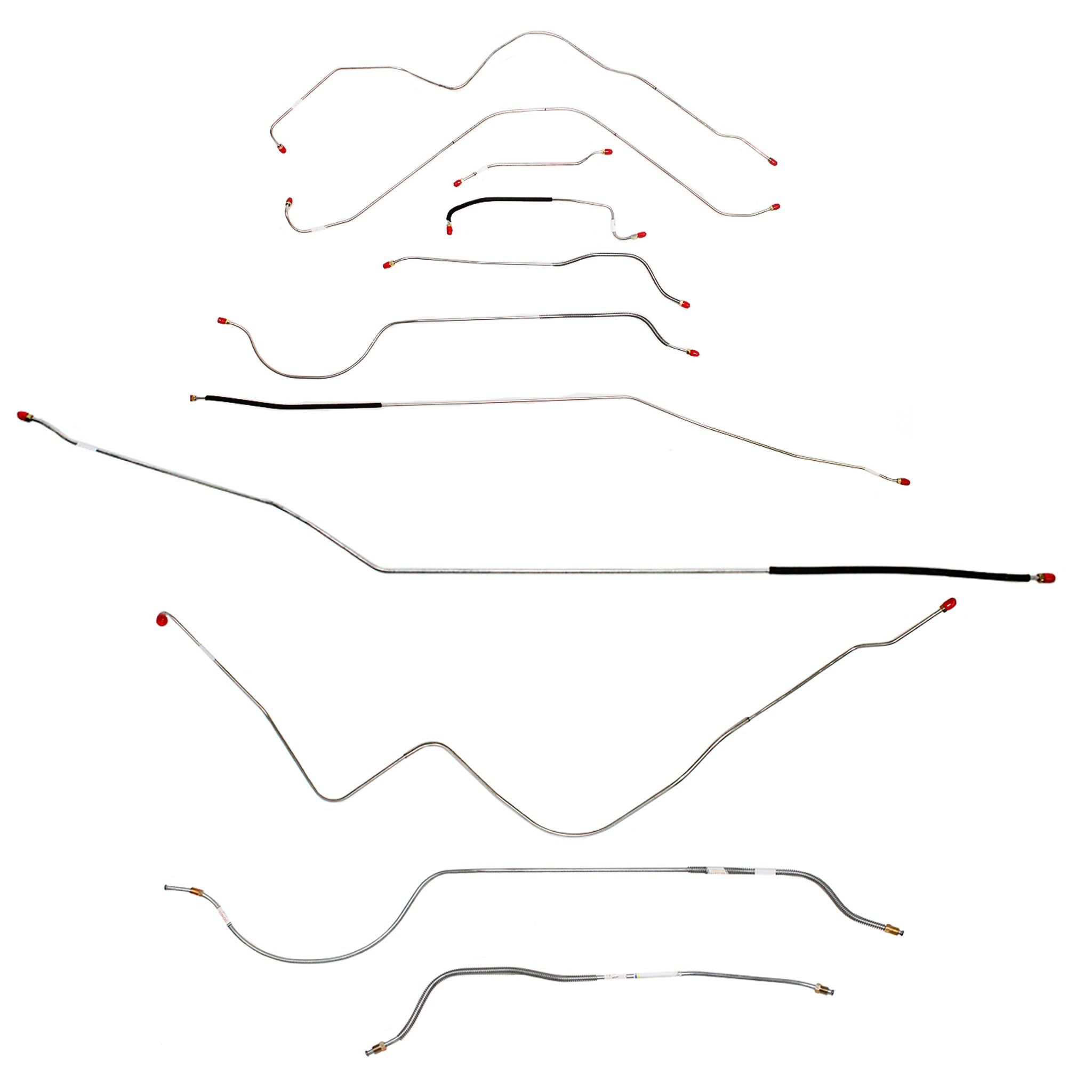 56 Thunderbird, Standard Brakes, Brake Line Set; Steel - SSTubes