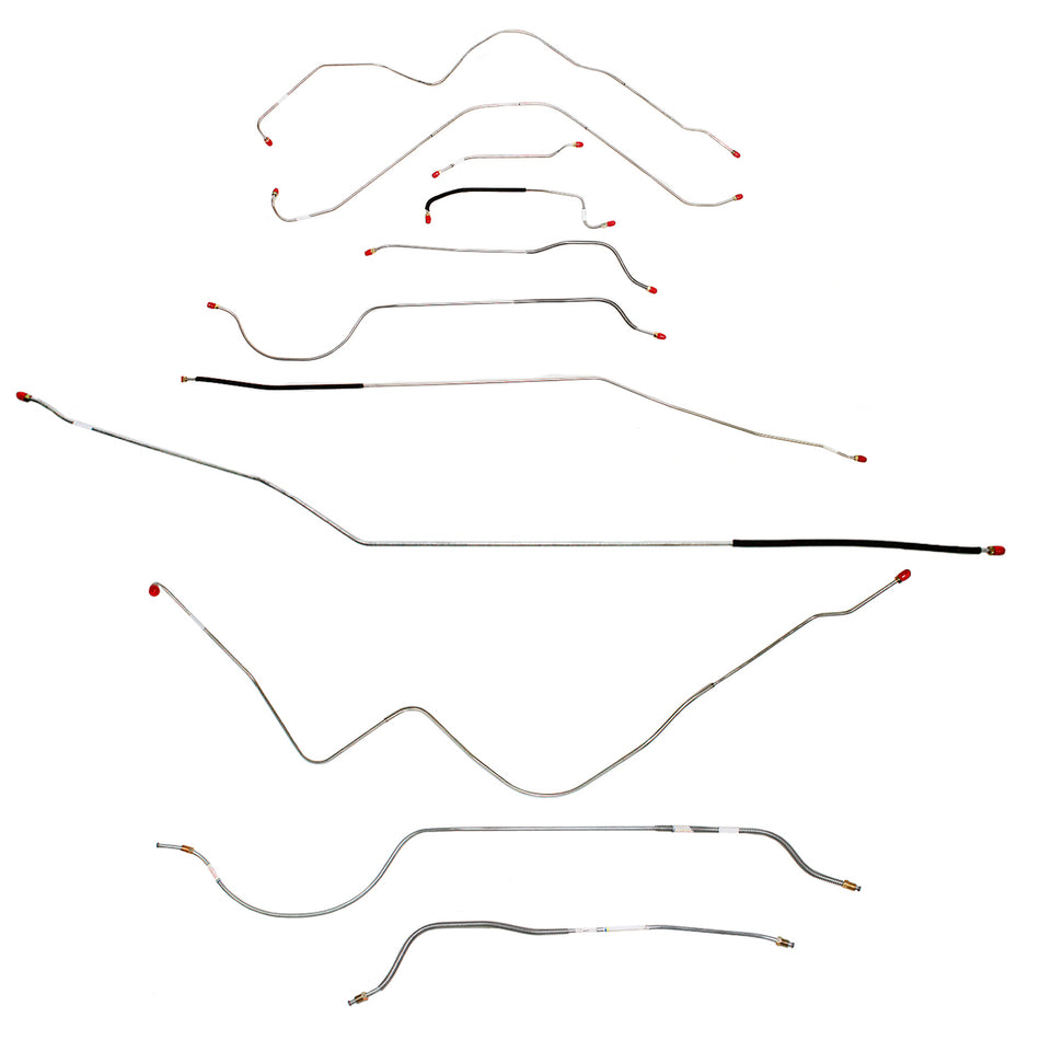 56 Thunderbird, Standard Brakes, Complete Brake Line Kit; Stainless - SSTubes