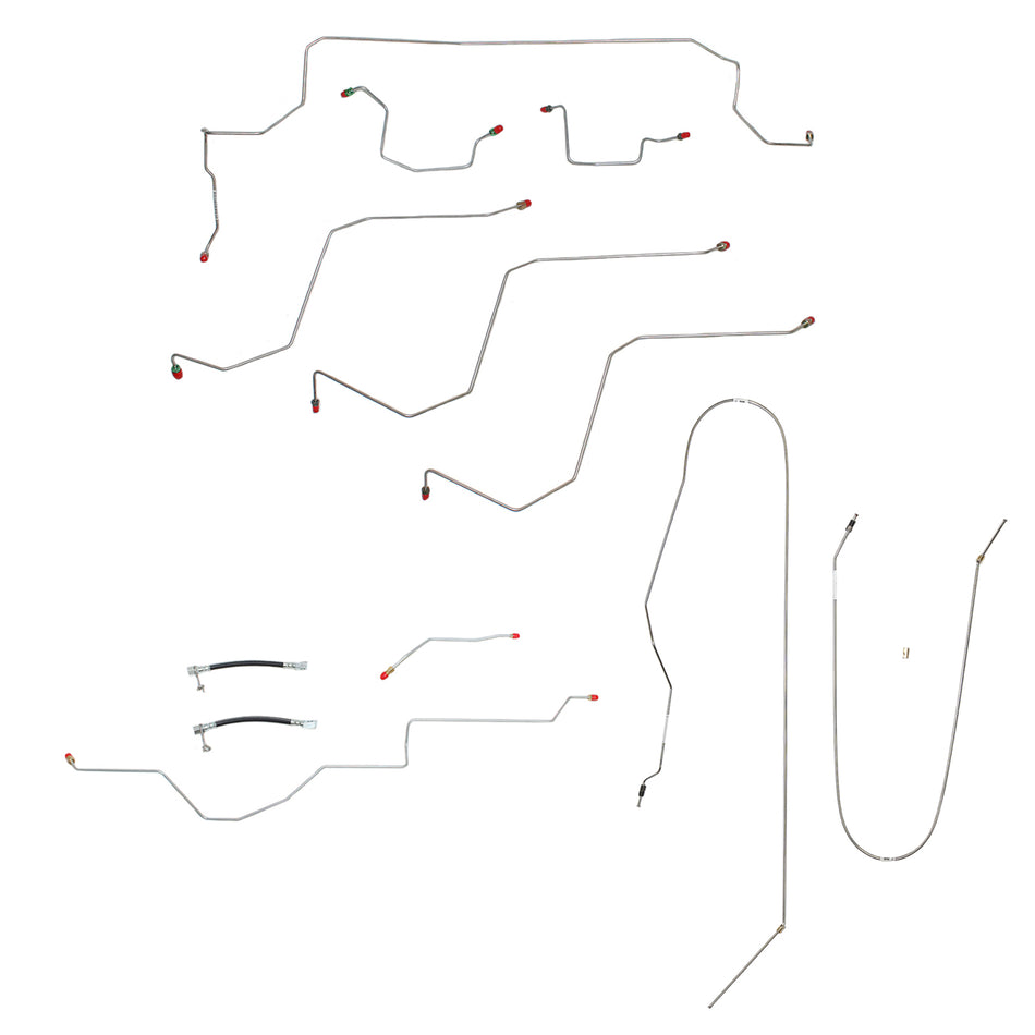 CBK0183OM- 02-05 Dodge Ram 1500 2wd, AWABS, Extended/Quad Cab / Short Bed Complete Brake Line Kit; Steel - SSTubes