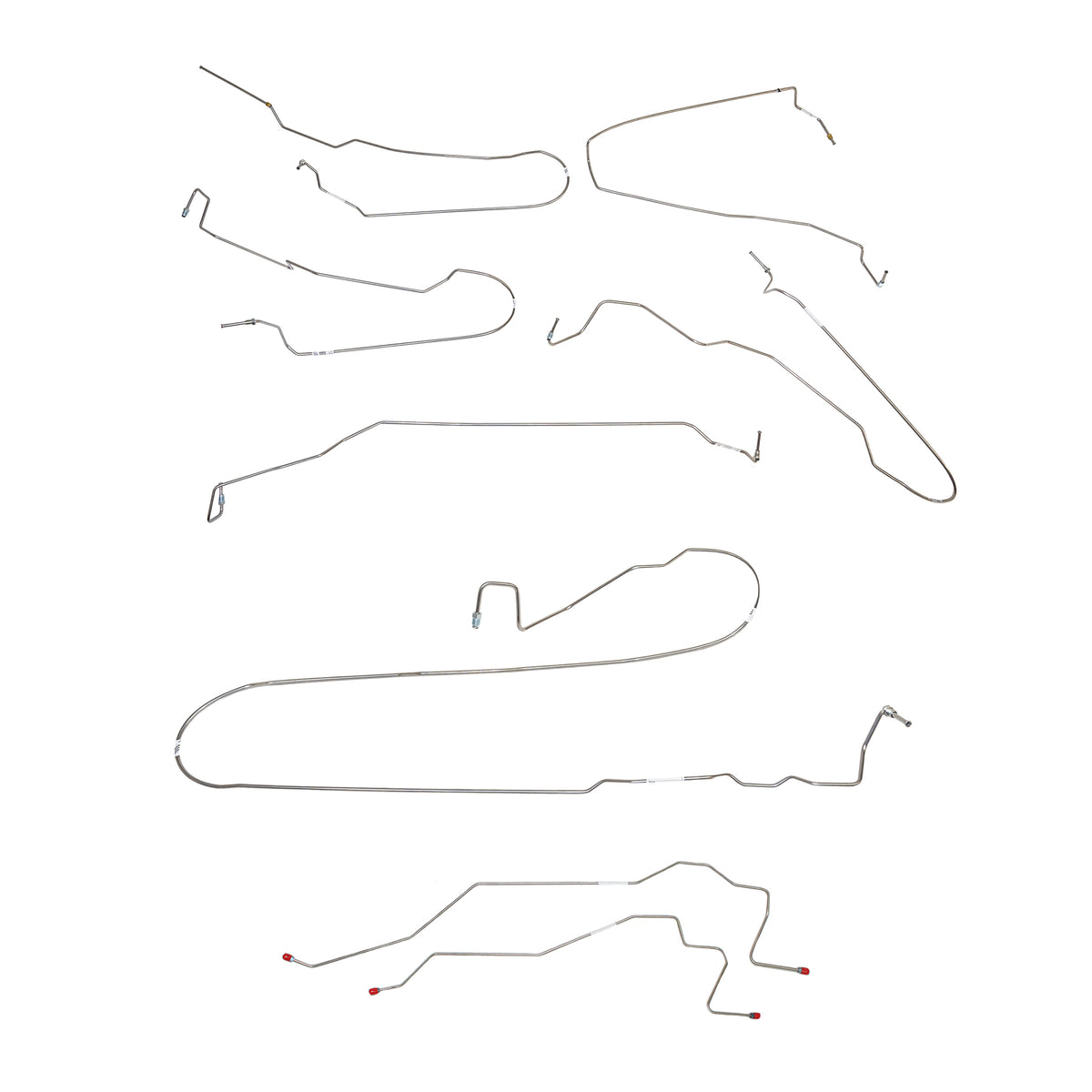 07-08 Silverado 1500 / Sierra 1500 4wd, Ext / Crew Cab, Rear Drum No TC; Complete Brake Line Kit; Stainless - SSTubes