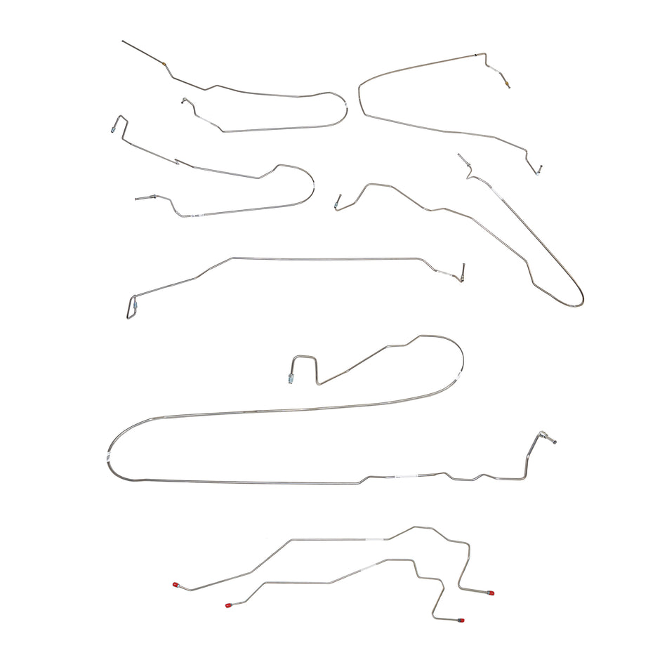 07-08 Silverado 1500 / Sierra 1500 4wd, Ext / Crew Cab, Rear Drum No TC; Complete Brake Line Kit; Stainless - SSTubes