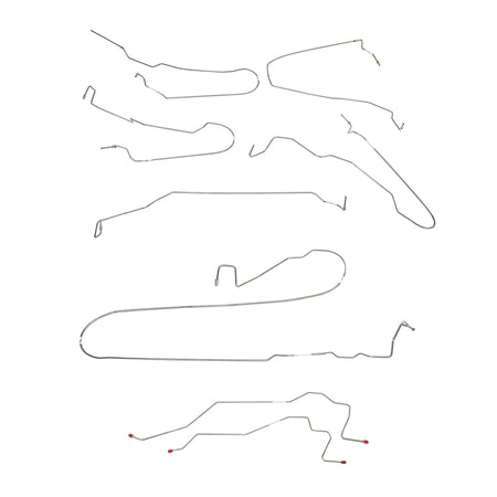 07-08 Silverado 1500 / Sierra 1500 4wd, Ext / Crew Cab, Rear Drum No TC; Complete Brake Line Kit; Stainless - SSTubes