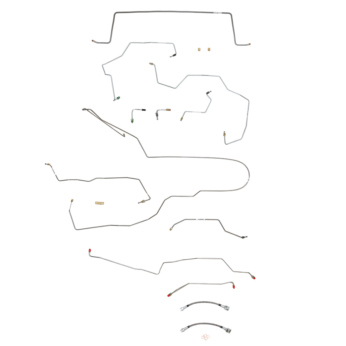 03-05 Liberty, 4WD, Traction Control, ABS; Complete Brake Line Kit - SSTubes