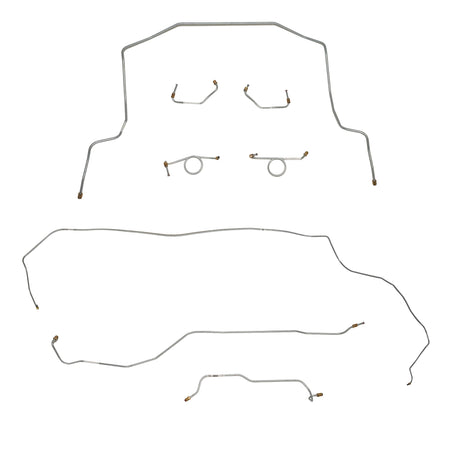 65-66 Ford Mustang, Dual Exhaust; Disc Brake Complete Brake Line Kit; Stainless - SSTubes