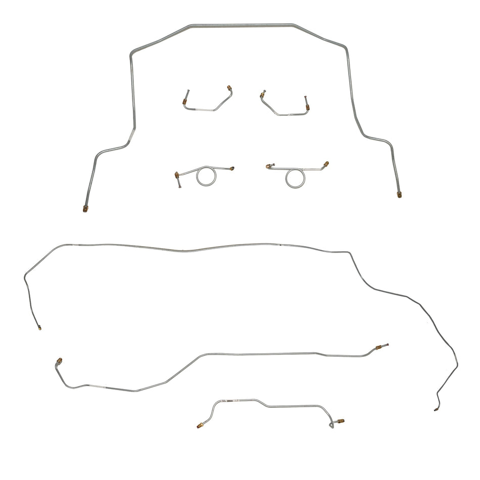 65-66 Ford Mustang, Dual Exhaust; Disc Brake Complete Brake Line Kit; Steel - SSTubes