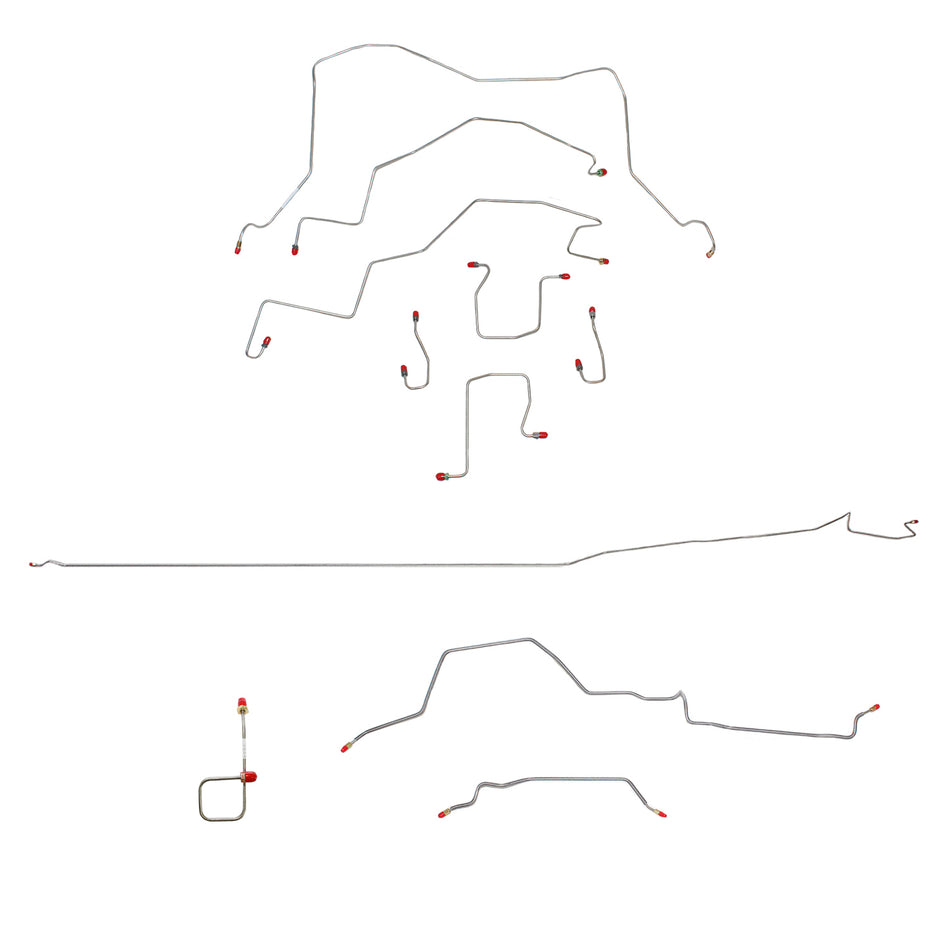 CBK0220SS - 98-01 Ram 2500, Manual, 4WD, Rear ABS, Regular Cab with Long Bed; Complete Brake Line Kit; Stainless - SSTubes