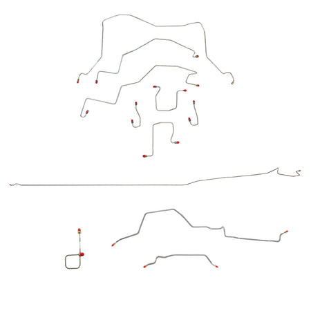 CBK0220OM - 98-01 Ram 2500, Manual, 4WD, Rear ABS, Regular Cab with Long Bed; Complete Brake Line Kit; Steel - SSTubes