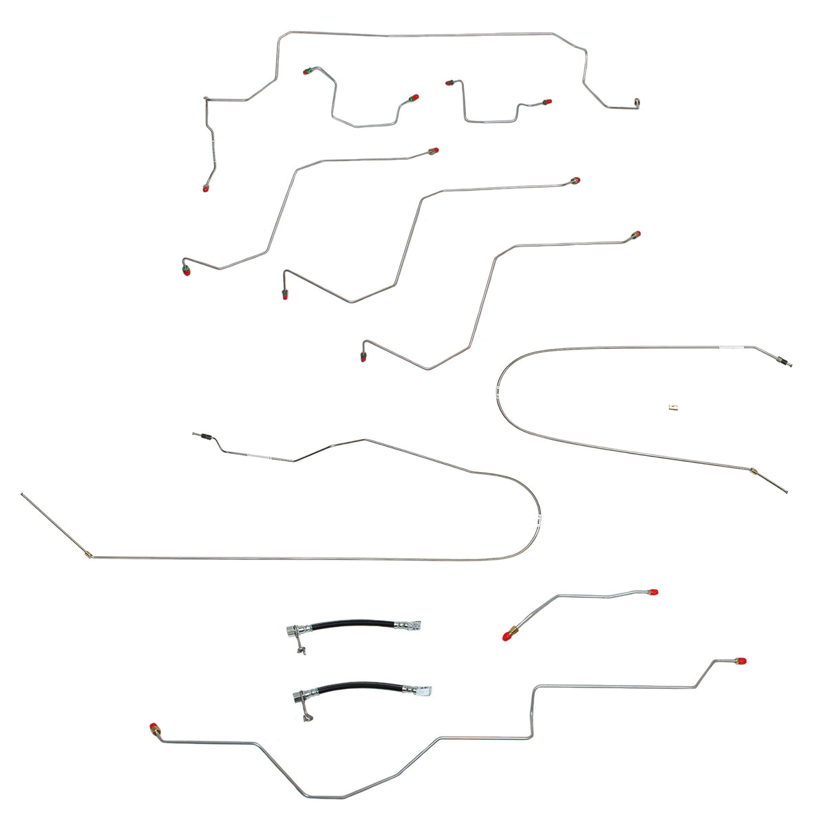 CBK0224OM - 02-05 Ram 1500, 2WD, AWABS, Quad w/ Short; Complete Brake Line Kit; Steel - SSTubes