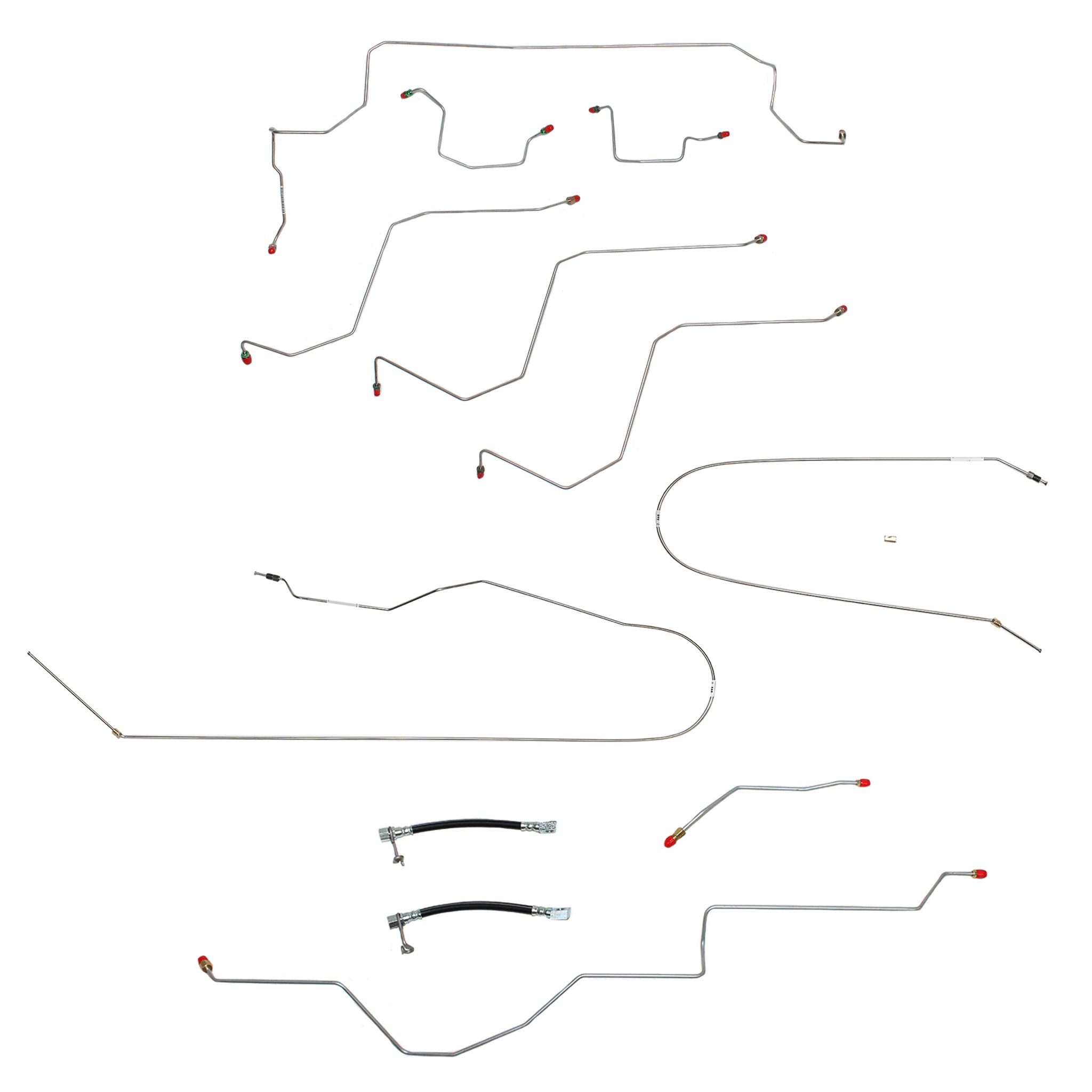 CBK0224SS - 02-05 Ram 1500, 2WD, AWABS, Quad w/ Short; Complete Brake Line Kit; Stainless - SSTubes