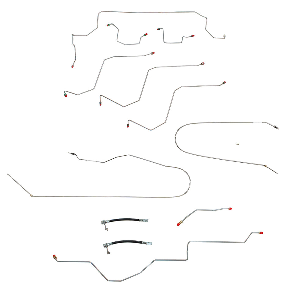 CBK0224SS - 02-05 Ram 1500, 2WD, AWABS, Quad w/ Short; Complete Brake Line Kit; Stainless - SSTubes