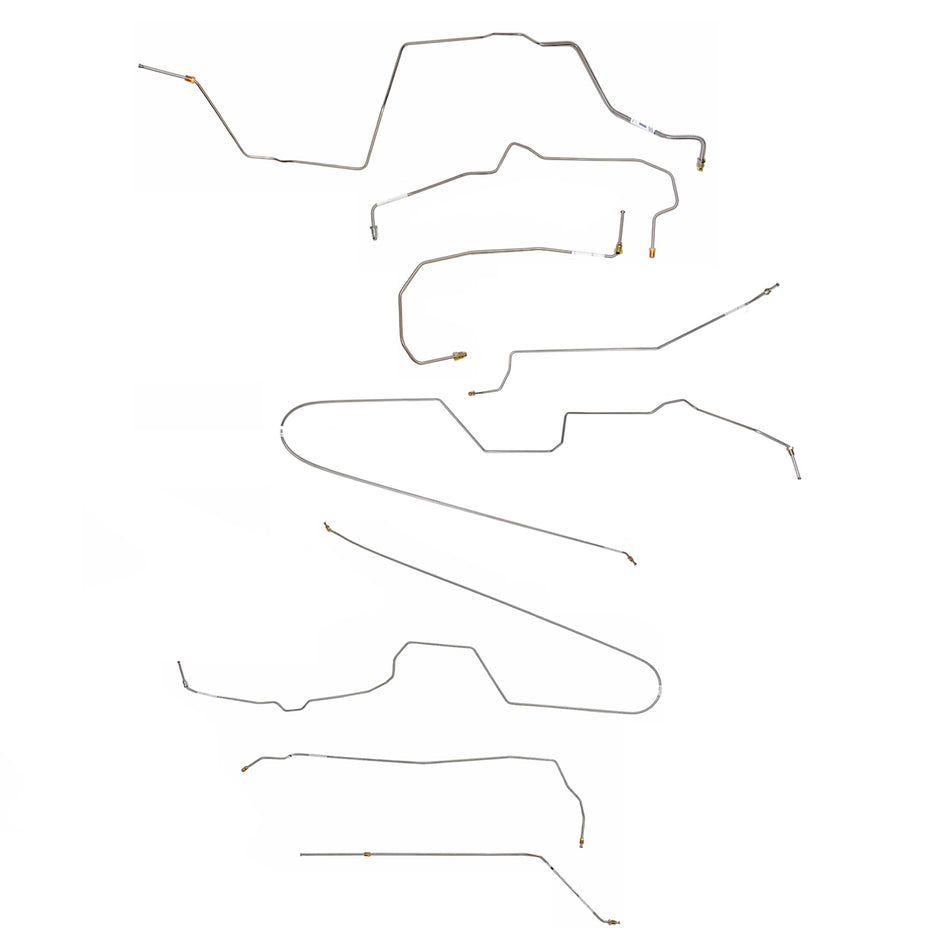 CBK0321SS- 1967-70 Chevy C10 / GM C1500 Truck, 2WD, Power Brakes, M/C Lines Run inboard of Frame, Short Bed w/ Coil Springs, 6-lug Axle w/ Coil Springs; Stainless - SSTubes