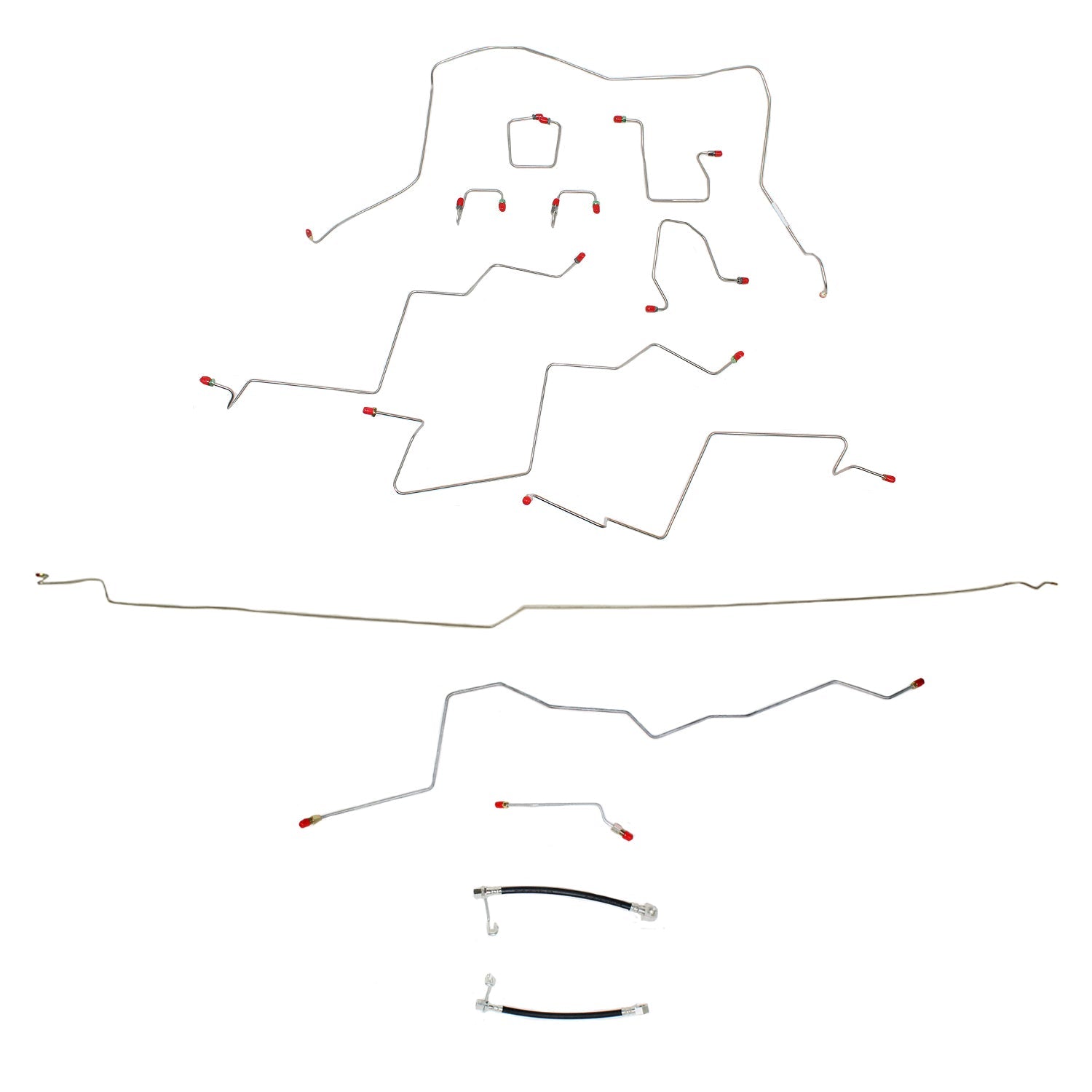 CBK0232OM- 01-02 Ram 2500 4wd, Automatic Trans, AWABS, Ext Cab/Long Bed; Complete Brake Line; Steel - SSTubes