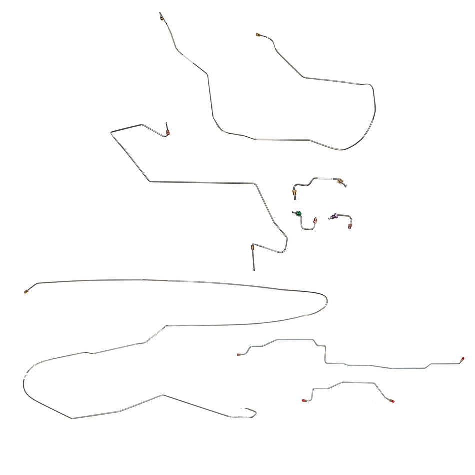 94-95 Ram 1500, 4WD, RWABS, Drum; Complete Brake Line Kit; Stainless - SSTubes