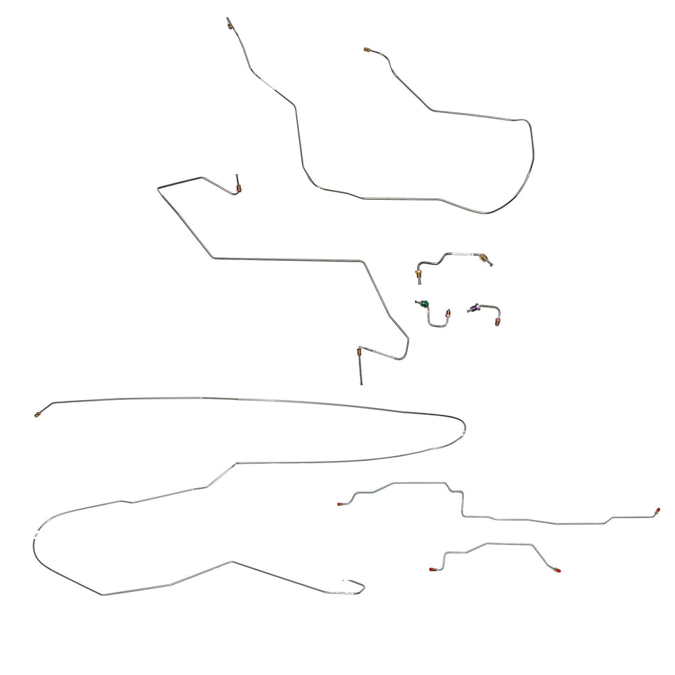 94-95 Ram 1500, 4WD, RWABS, Reg / Long, Drum; Complete Brake Line Kit; Steel - SSTubes