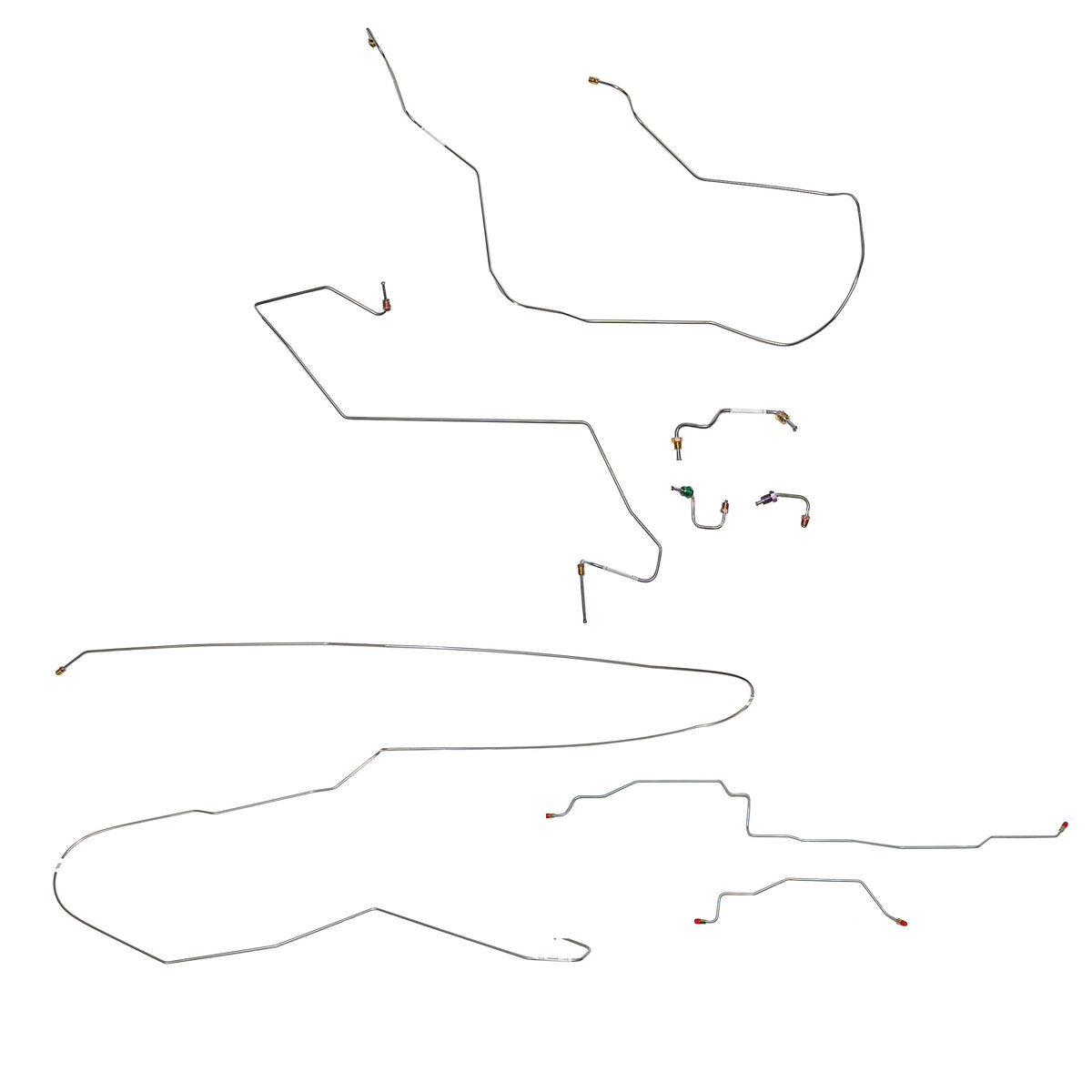 94-95 Ram 1500, 4WD, RWABS, Reg / Long, Drum; Complete Brake Line Kit; Steel - SSTubes