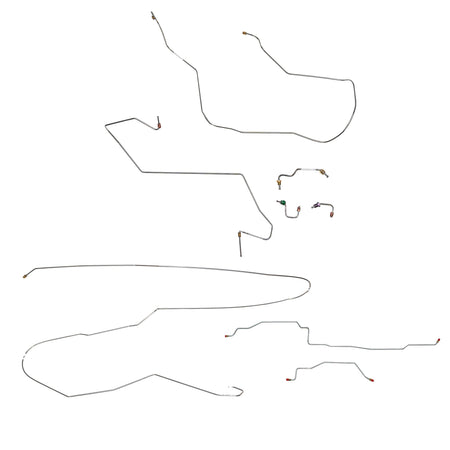 94-95 Ram 1500, 4WD, RWABS, Drum; Complete Brake Line Kit; Stainless - SSTubes