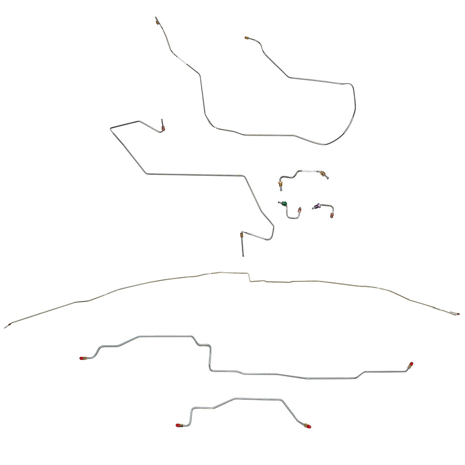 CBK0238- 94-95 Ram 1500, 4WD, RWABS, Reg / Short, Drum; Complete Brake Line Kit