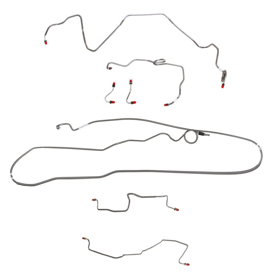 86-89 Camaro, 2.5L/4 cyl (1986) or 2.8L/6 cyl, Borg-Warner HD Axle; Complete Brake Line Kit; Steel - SSTubes