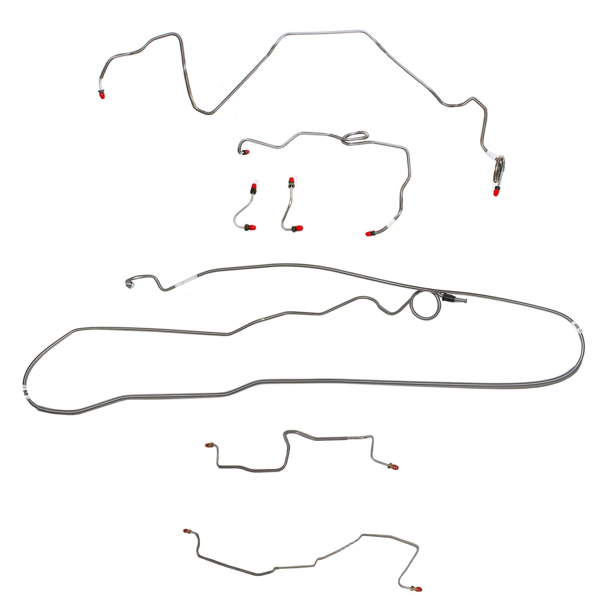 86-89 Camaro, 2.5L/4 cyl (1986) or 2.8L/6 cyl, Borg-Warner HD Axle; Complete Brake Line Kit; Stainless - SSTubes