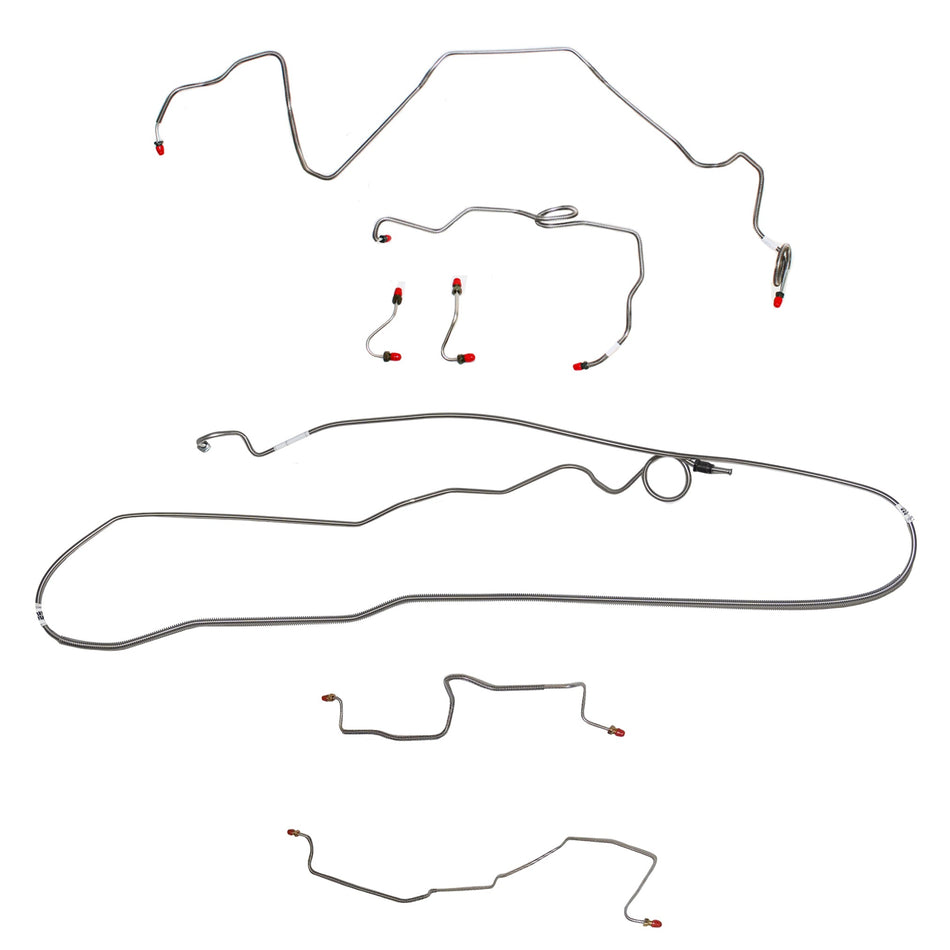 86-89 Camaro, 2.5L/4 cyl (1986) or 2.8L/6 cyl, Borg-Warner HD Axle; Complete Brake Line Kit; Stainless - SSTubes