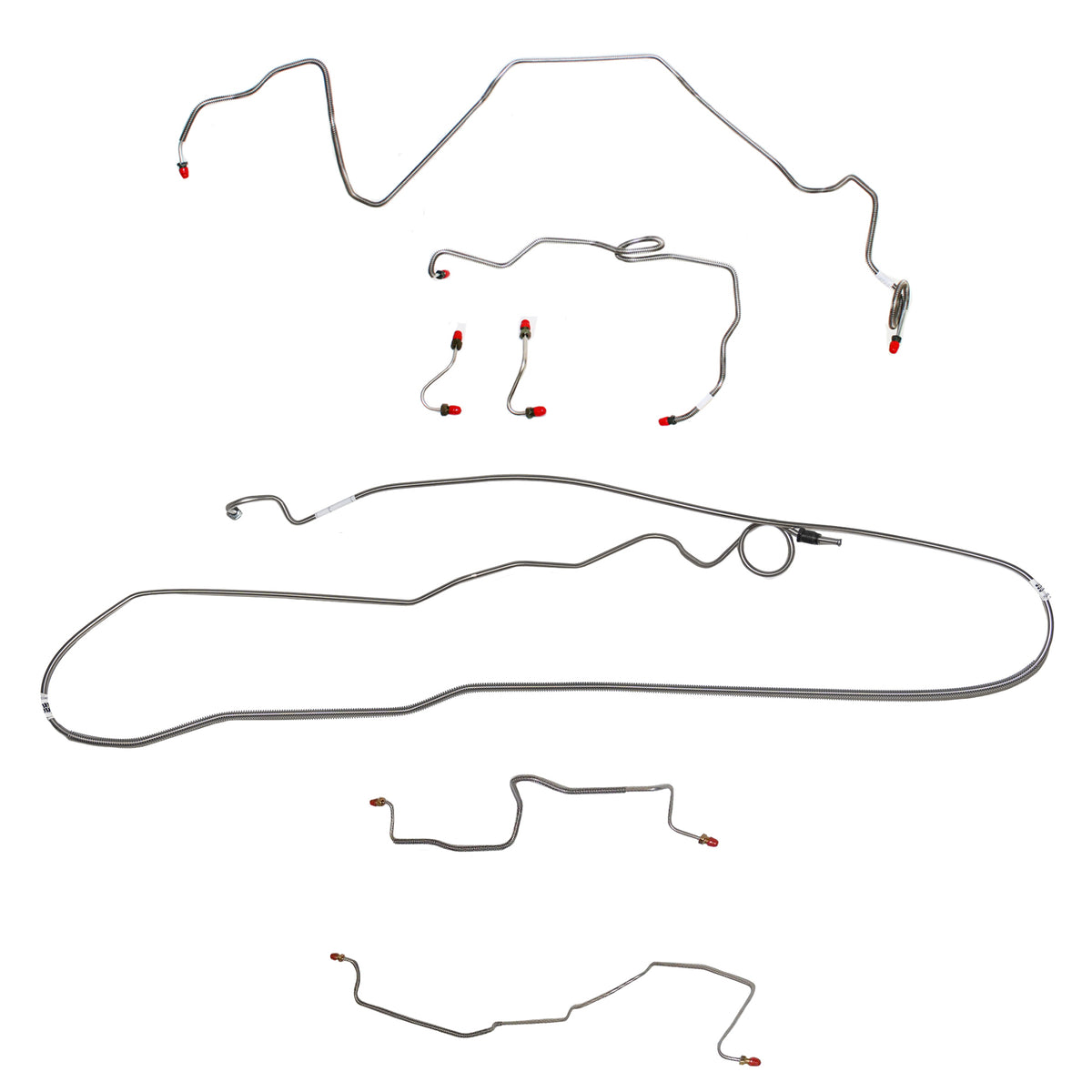 86-89 Camaro, 2.5L/4 cyl (1986) or 2.8L/6 cyl, Borg-Warner HD Axle; Complete Brake Line Kit; Stainless - SSTubes