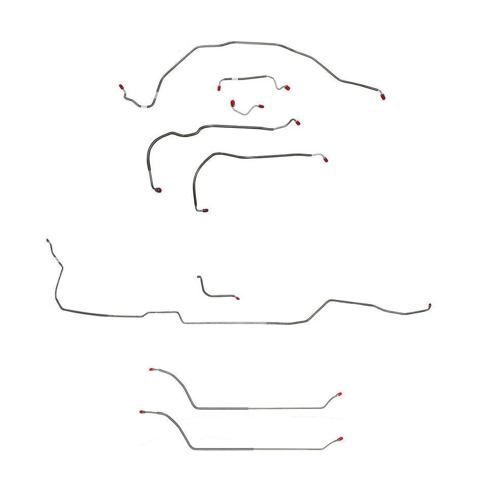 70 Chevy Malibu/ Chevelle Hardtop with Power Disc Brakes, Complete Brake Line Kit; Stainless - SSTubes