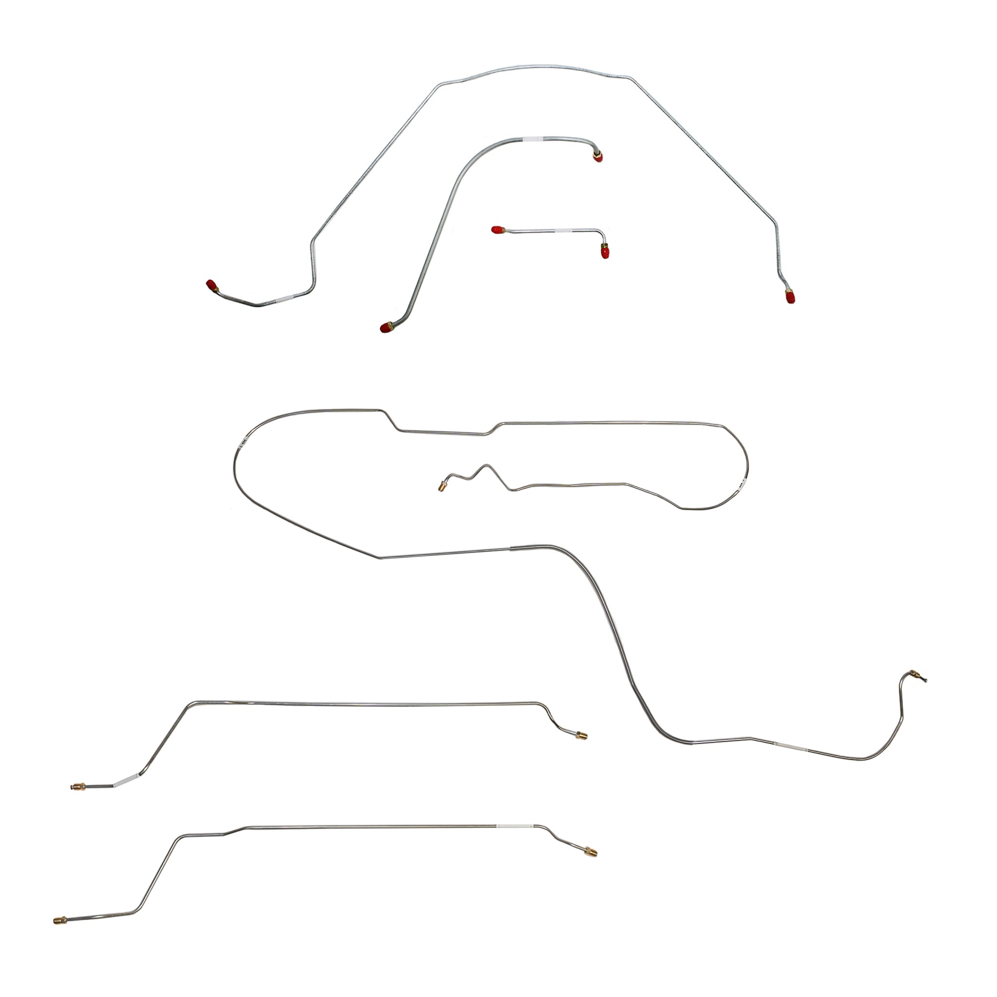 65 Chevy Malibu Hardtop with Power Drum Brakes, Complete Brake Line Kit; Stainless - SSTubes