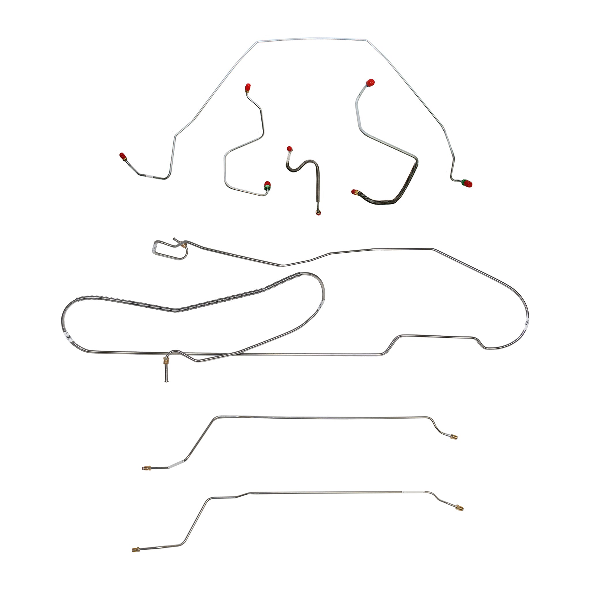 67 Chevy Malibu/ Chevelle Hardtop non Super Sport with Manual Drum Brakes, Complete Brake Line Kit; Stainless - SSTubes