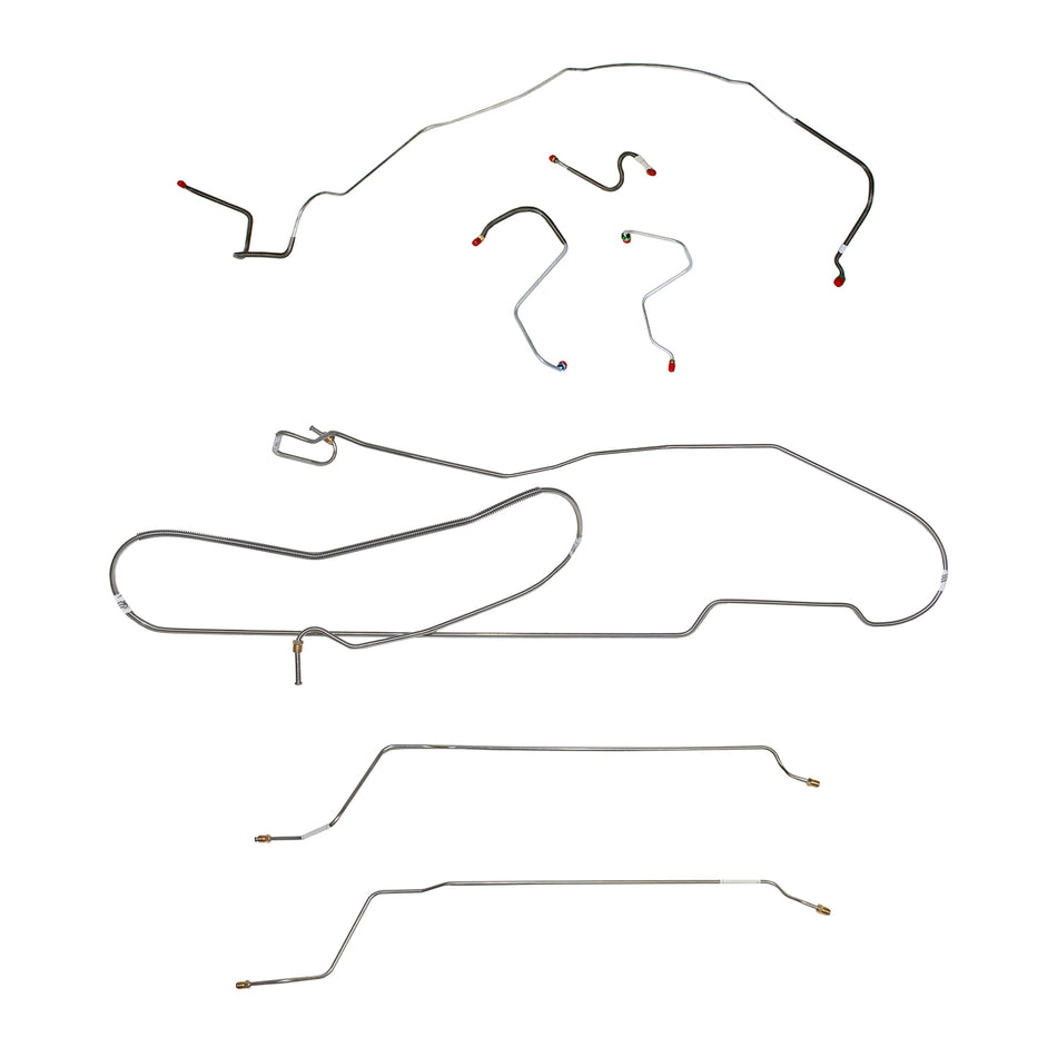 67 Chevy Malibu/ Chevelle Hardtop Super Sport with Manual Drum Brakes, Complete Brake Line Kit; Stainless - SSTubes