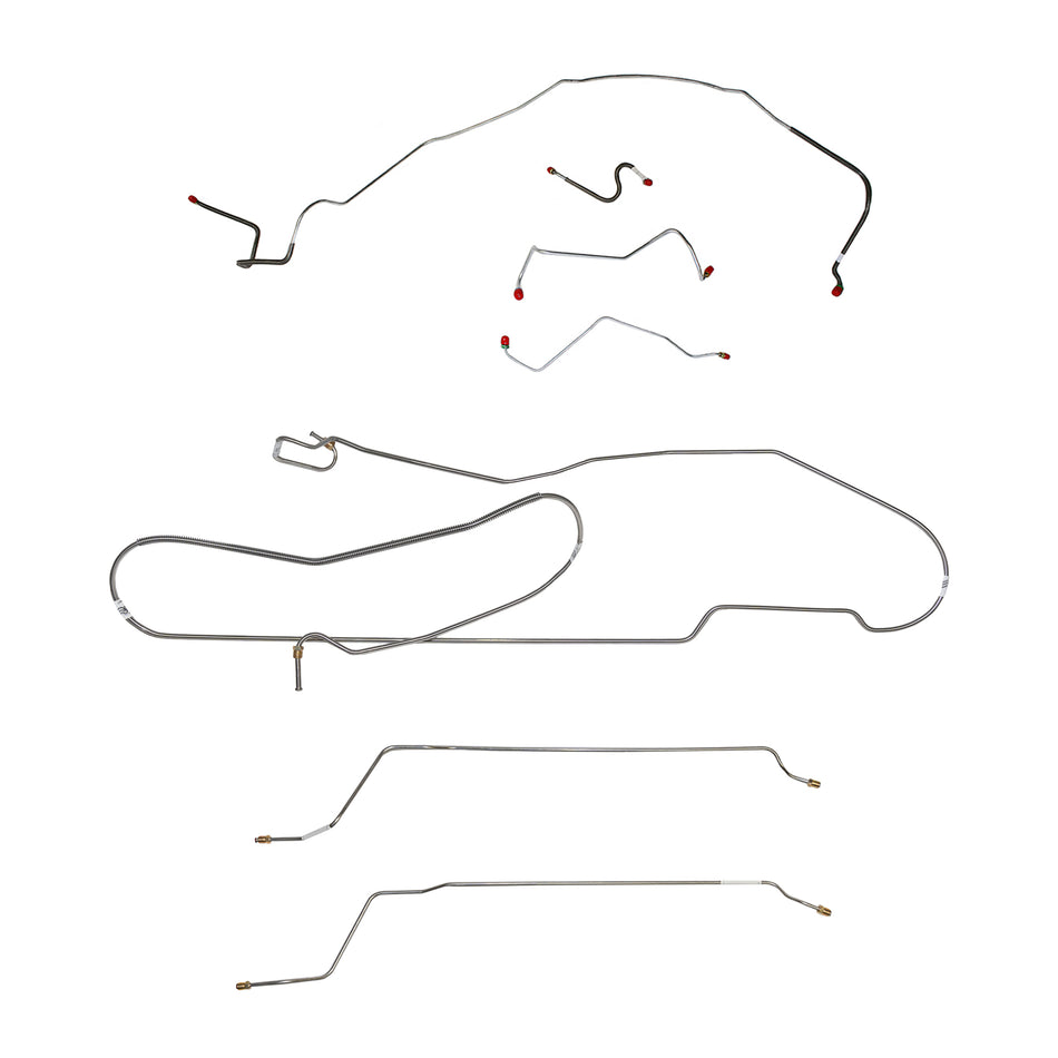 67 Chevy Malibu/ Chevelle Hardtop Super Sport with Power Drum Brakes, Complete Brake Line Kit; Stainless - SSTubes