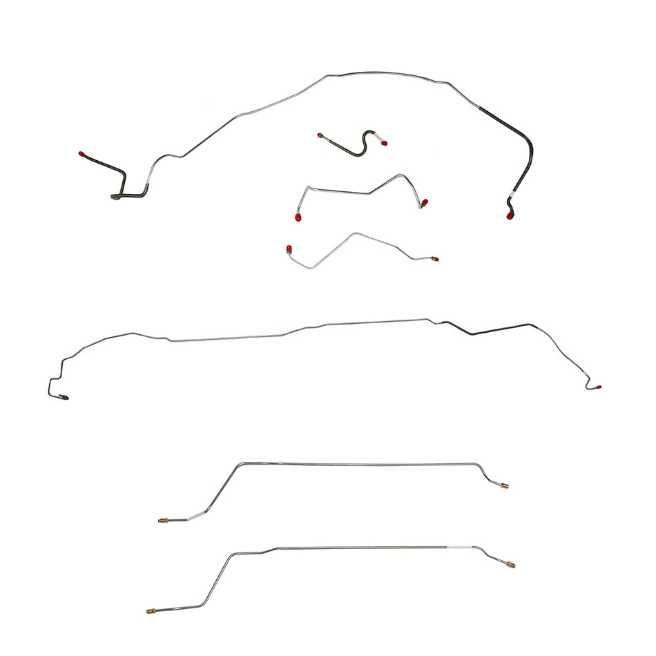 67 Chevy Malibu/ Chevelle Convertible Super Sport with Power Drum Brakes, Complete Brake Line Kit; Stainless - SSTubes