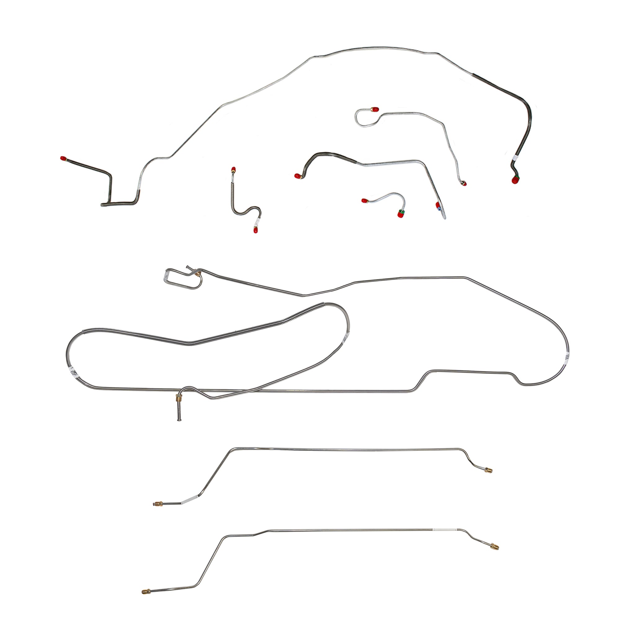 67 Chevy Malibu/ Chevelle Hardtop Super Sport with Power Disc Brakes, Complete Brake Line Kit; Stainless - SSTubes