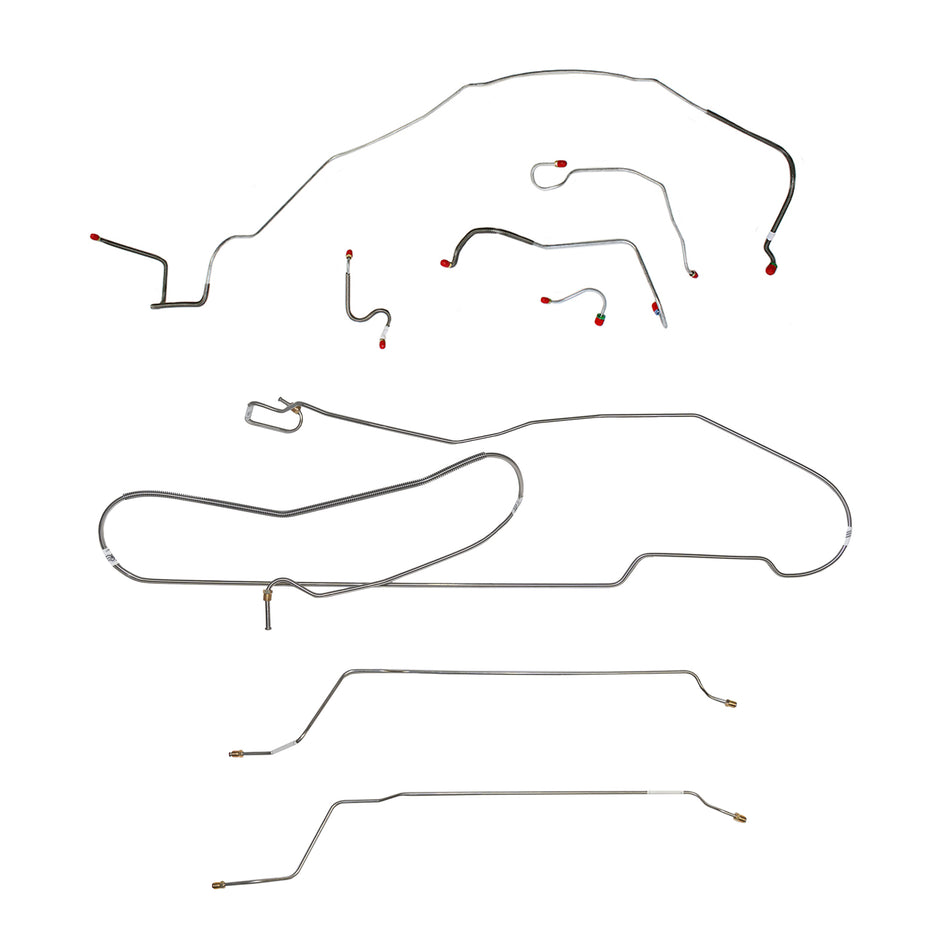 67 Chevy Malibu/ Chevelle Hardtop Super Sport with Power Disc Brakes, Complete Brake Line Kit; Stainless - SSTubes