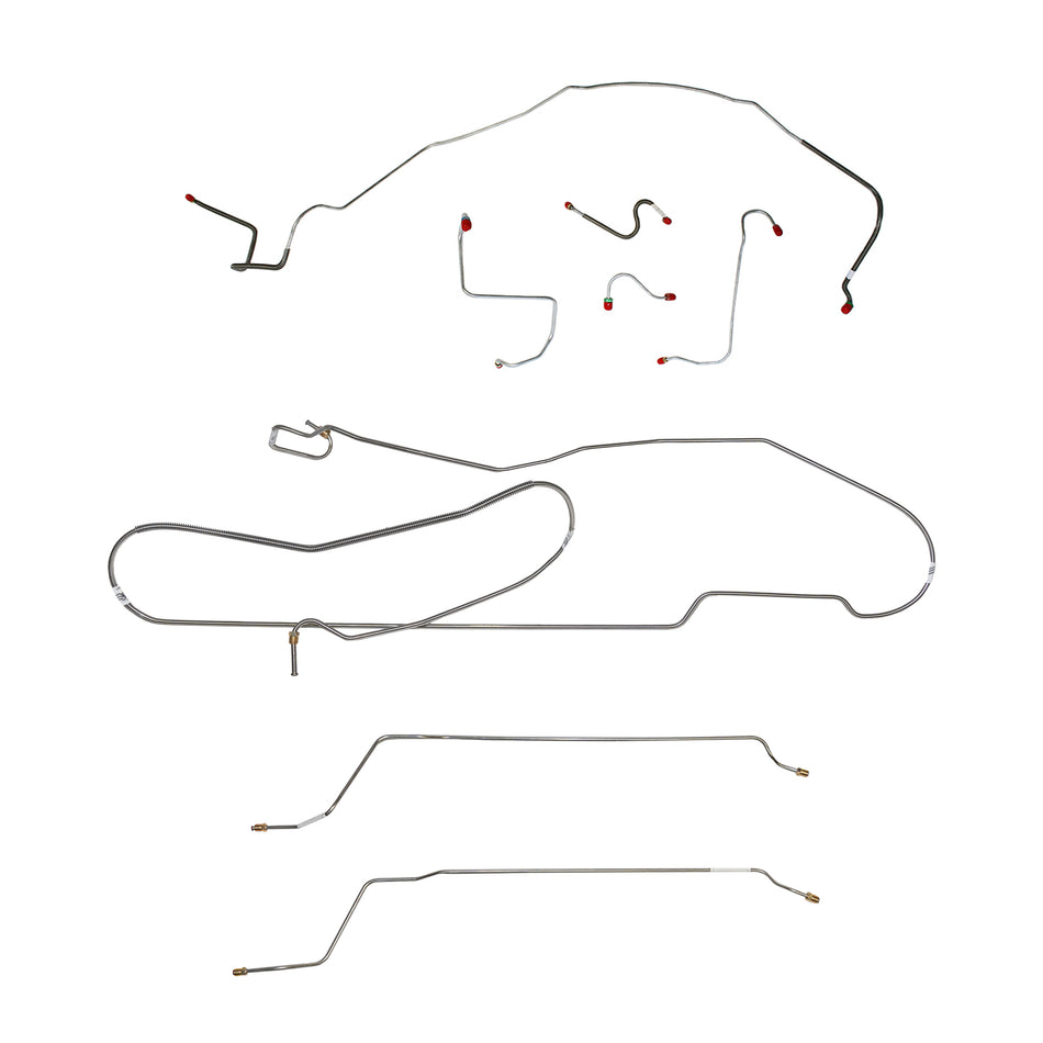 67 Chevy Malibu/ Chevelle Hardtop Super Sport with Manual Disc Brakes, Complete Brake Line Kit; Stainless - SSTubes